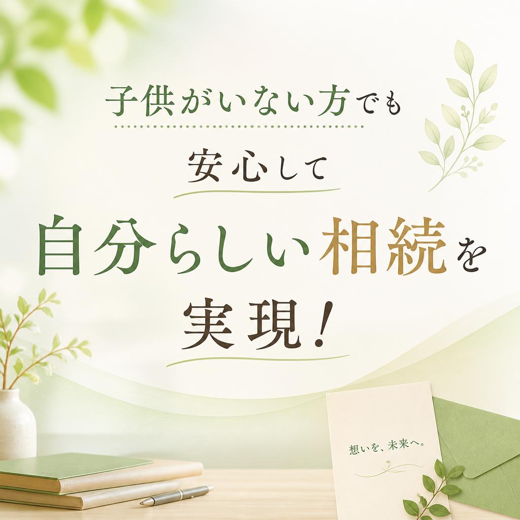 子供がいない方でも安心して自分らしい相続を実現！